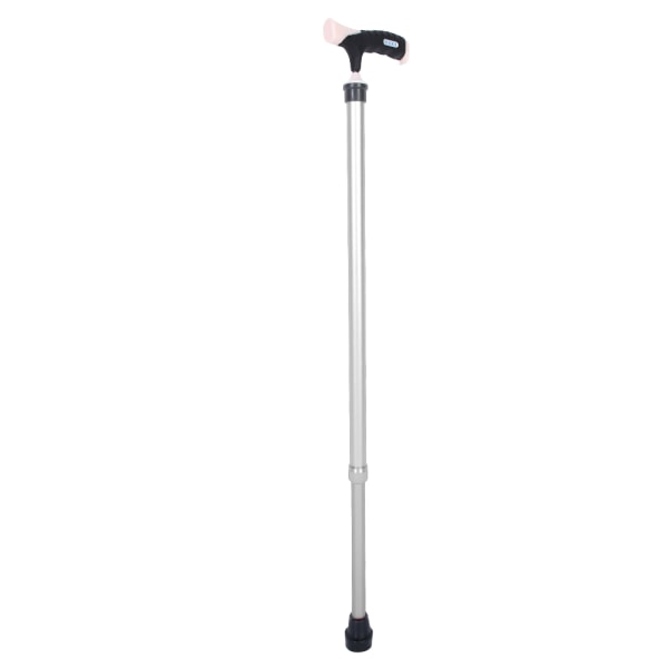 Äldre gåkäpp Anti-halk Justerbar höjd Aluminiumlegering Hand Walking Stick (silver)