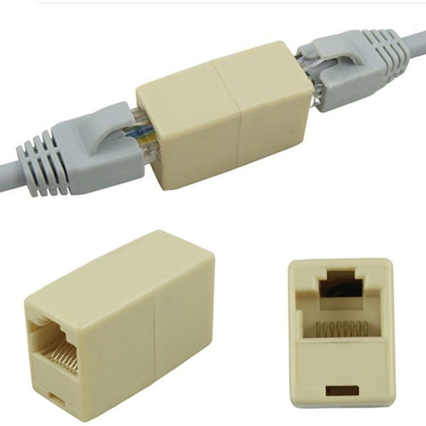 10 stk Netværk Ethernet Dual Straight Head Lan Kabel Joiner Coupler RJ45 Extender Netværkskabel stik