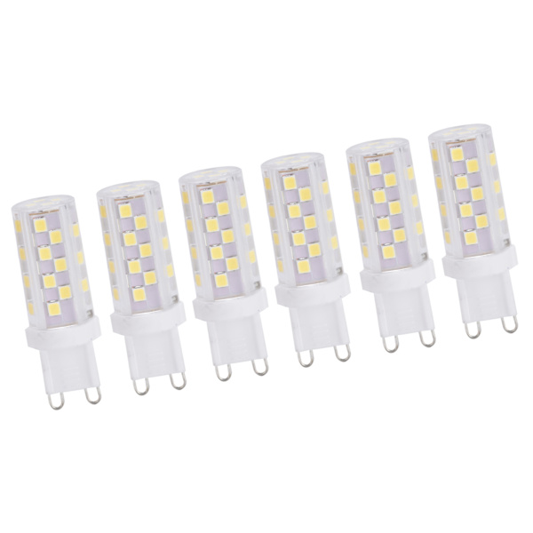 6 stk. 5W G9 46LED pære dæmpbar lysekrone loftlampe pærer til hjemmekontor restaurant 230V hvidt lys