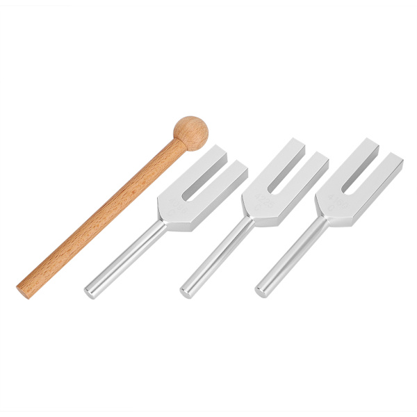 C4096 / C4160 / C4225 Aluminiumlegering Stämgaffel Ljudläkning Terapi Verktyg Set med Hammare