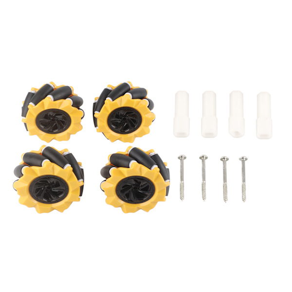 Mecanum Wheel Omni Directional Smart Robot Auton osat Tarvikkeet Tee itse lelukomponentit 80mm (2 paria)