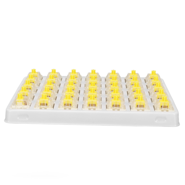 35 st G Yellow Pro-brytare för tangentbord, förlubrifierade, 3-stift, RGB SMD, linjära enkelspiralfjäderbrytare för mekaniskt tangentbord