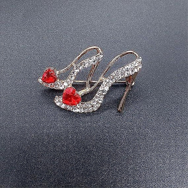 Kristallbesatt Rhinestone Högklackad Prinsessasko Brosch Snygg Kvinna Charm Nål
