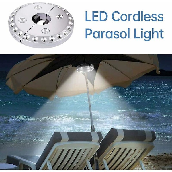 Umbrella Lights, Patio-varjon valo johdoton LED-varjon valo 3-tasoinen himmennys Johdoton LED-varjolamppu 28 superkirkkaalla LEDillä retkeilyyn