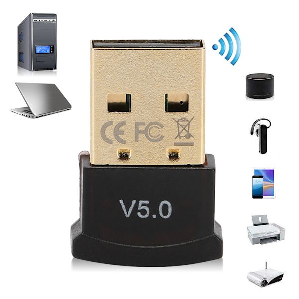 Bluetooth 5.0 Receiver Trådløs USB Stereo Audio Adapter Dual Mode Emitter Accepter til TV PC