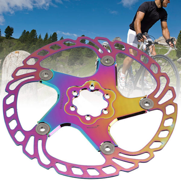 Cykelskivbromsrotorer 6 spikar Cykeltillbehör för Mountain Bicycle Plating Färg203MM