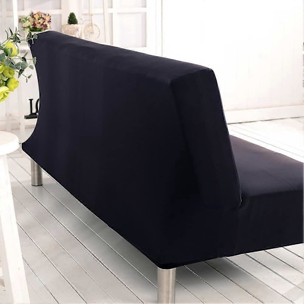 Elastisk Clac Betræk 3 Personers Sofa, Stue Ensfarvet Tæppe, Sort