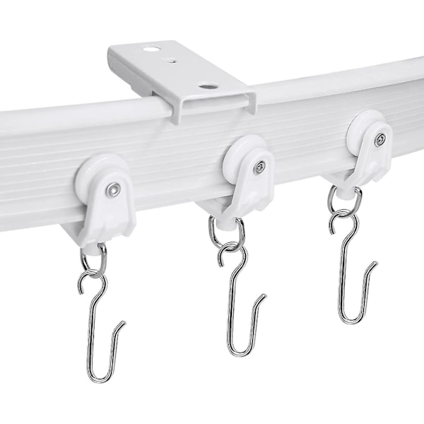 Flexibel Böjbar Böjd Gardinskena, 5 Meter (16,4 fot) Sidoväggsmontering för L-form U-form Burspråksfönster Duschdraperier Rumsavdelare DIY
