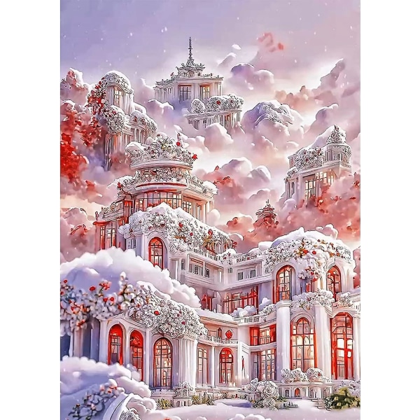 Tiangong Castle 5D Diamond Painting Kit - DIY-diamantbroderi för hem- och väggdekoration - Full Landscape Design - 30*40cm