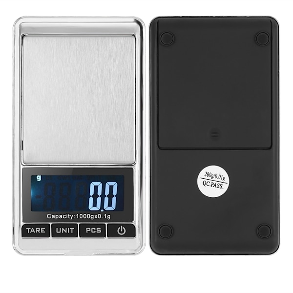 Mini bærbar lomme elektronisk digital smykke præcisionsvægt med digital skærm (1000*0,1 g)