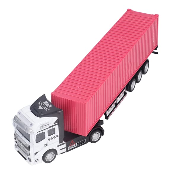 Container Truck Modell 1:48 Levande Utsökt Vacker Dekorativ Leksaks Prydnad för Över 3 År Gammal Rosa