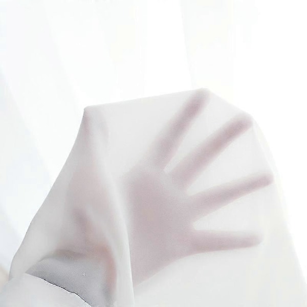 Hvide tylgardiner til stueindretning moderne chiffon ensfarvet tynd voile - størrelse, farve: b300 x h250 cm stanglomme