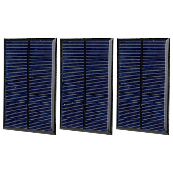 3 stk. Epoxy solpanel lille strømmodulplade +30 cm rød og sort ledning 5V 200mA