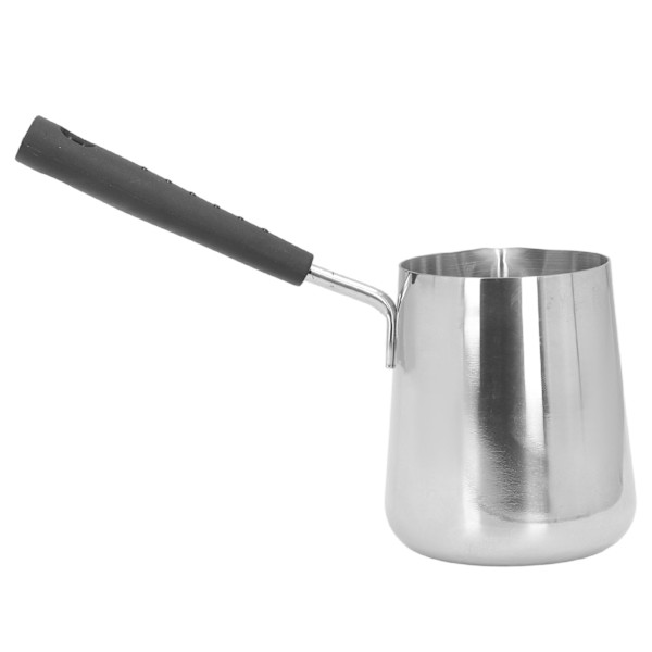 Smörvärmare Mini Kaffeuppvärmningskanna i rostfritt stål 350ml med pip för smältning