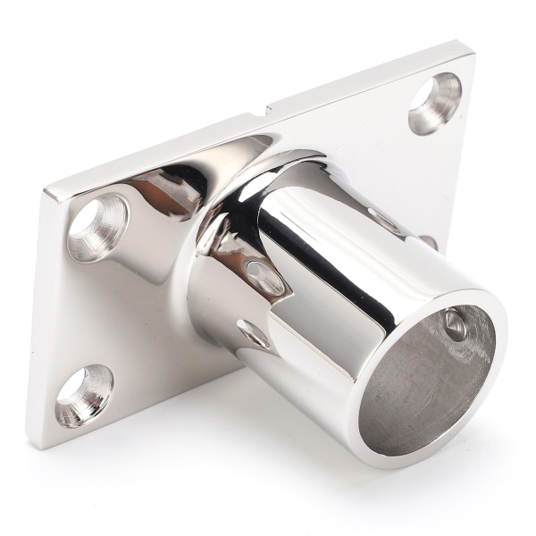 Stangbase rustfrit stål 90 grader rektangulært holdbart korrosionsbeskyttende polering Hnadrail fitting til bådyacht (25 mm)