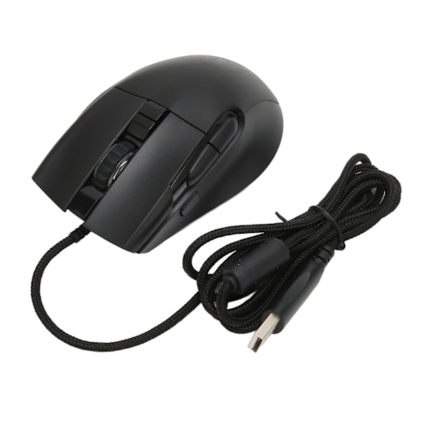 Kablet programmerbar spillmus med 13 RGB-baklys, 7200 DPI, 6 justerbare nivåer, 8D RGB-spillmus, Plug and Play-kontormus