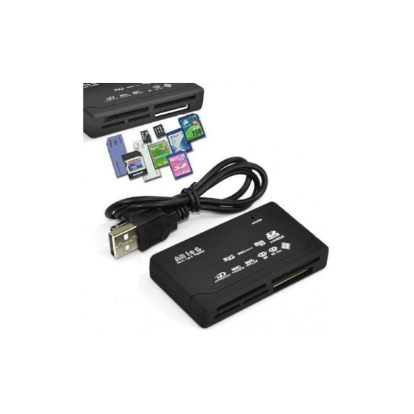 USB High Speed ​​All-in-One Mini Memory Card Reader til CF SD MS SD Sort