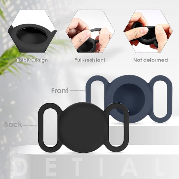 Midi Blå Airtag Hundehalsbånd - Beskyttende Silikonetui til GPS Tracker, Kompatibel med Apple Airtag - Sikkerhed mod tab