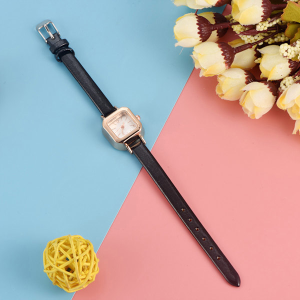 Moderigtigt Kvarts-armbåndsur med analog PU-rem (sort)