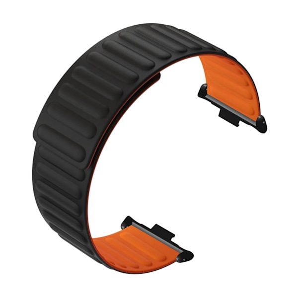 Magnetiska klockarmband Dubbelsidiga mjuka silikonmagnetklockarmband för Mi Band 8 Pro Svart Orange