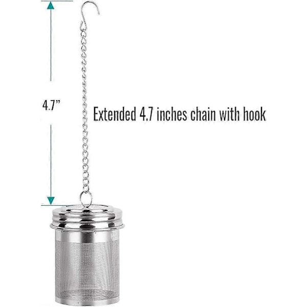Te-kugle Infuser & Madlavnings Infuser, Ekstra Fint Masket Te-infuser med Gevindforbindelse, Rustfrit Stål