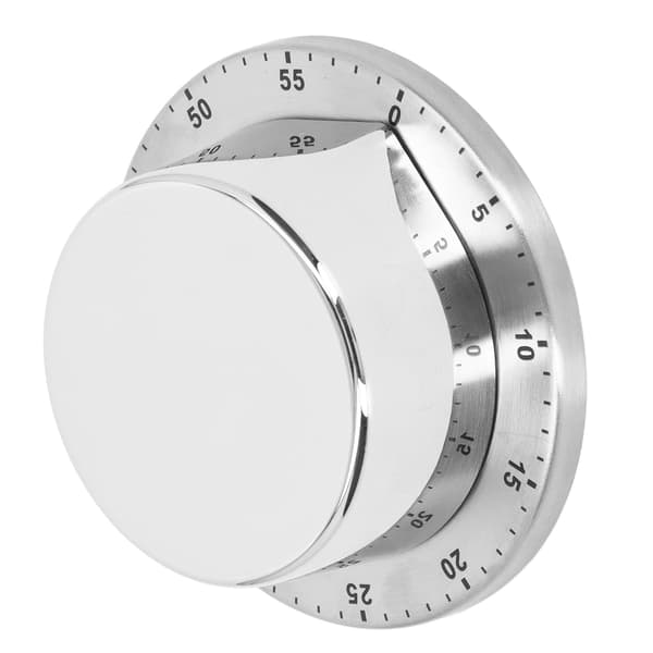 Køkken Mekanisk Timer 304 Rustfrit Stål Magnetisk Sugekok Madlavning Timer Ur Hvid