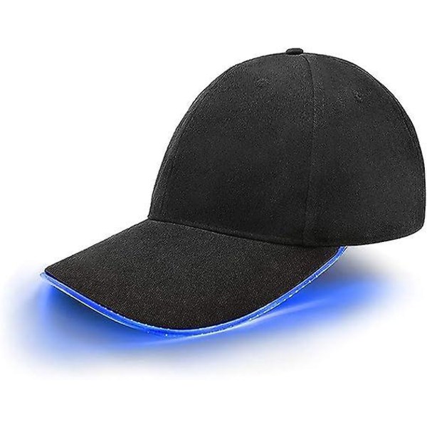 Blå LED- cap - Blinkande ljus-upp- cap för män, festivalhatt för TikTok-festoutfit, glödande golfhatt och Rave-tillbehör