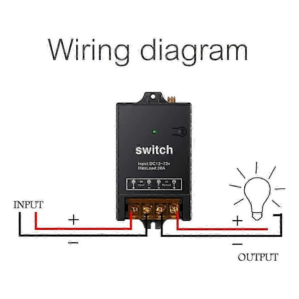 Kauko-ohjainkytkin, DC 12V/24V/48V/72V 40A rele, langaton RF-kytkin 300 metrin pitkällä kantamalla