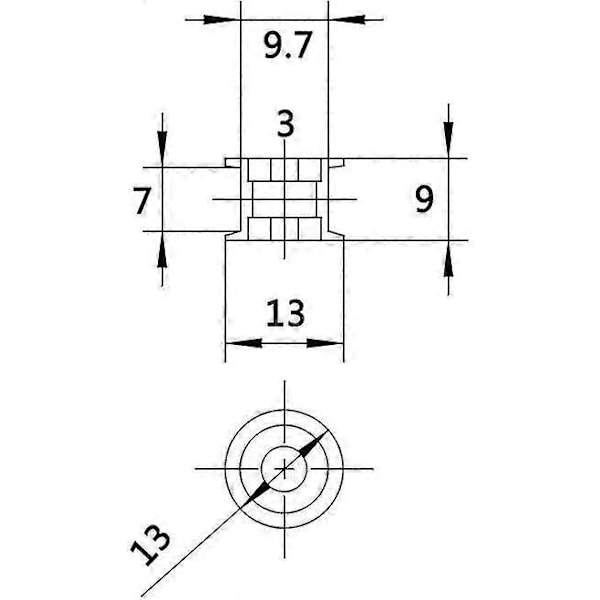 Gt Gt2 Tandrem Aluminium Spændehjul 16 Tandløse 3mm Boring Til 3D Printer 6mm Tandrem Bredde (5 stk. Pakke)
