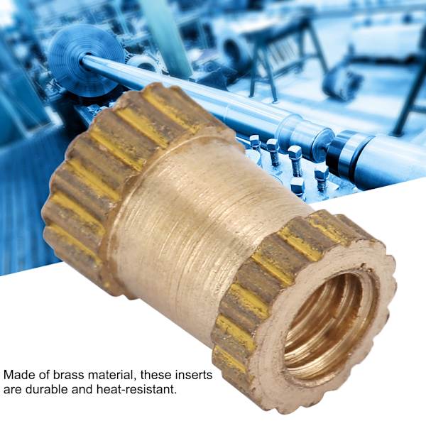 M2.5 messingcylinder riflet rund støbt i indsatsindlejrede møtrikker (M2.5*6*3.5; 50 stk)