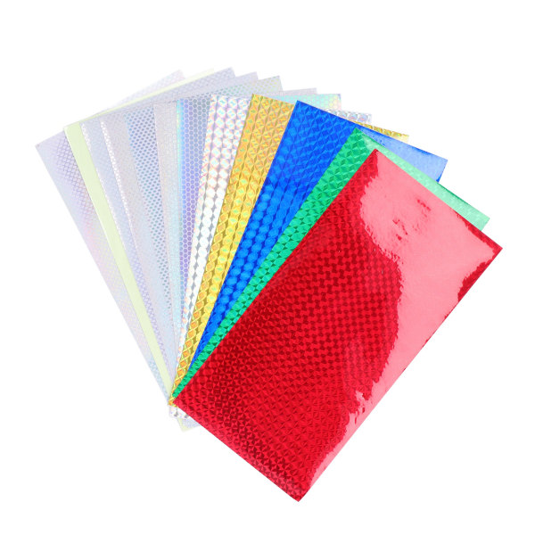 12 stk fiske lokke klistremer blandet farge laser lim film refit materiale lysende dekor
