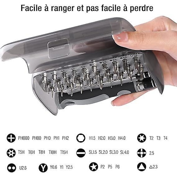 32-in-1 Tarkkuusruuvimeisselisarja - Mini Magneettinen Ruuvimeisselisarja DIY Elektroniikan Korjaussarja, Tietokonetyökalut PC:lle, MacBookille, iPhonelle, Laseille, Kelloille