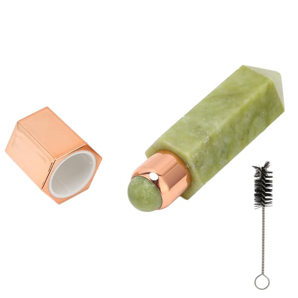 Multifunktionell Hexagonal Prism Jade Ansiktsmassagerulle Hudåtstramande Lyftande Ansiktsmassager Grön