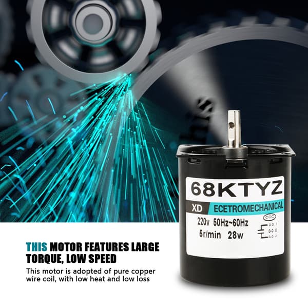 AC220V 28W Miniature Permanent Magnet Synkronmotor CW/CCW (5rpm)