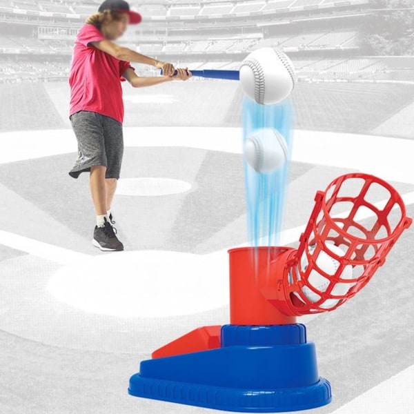 Baseball-spillemaskin – utendørs sportsleketøy for barn – baseballtrener for foreldre og barn (3 baseballer inkludert)