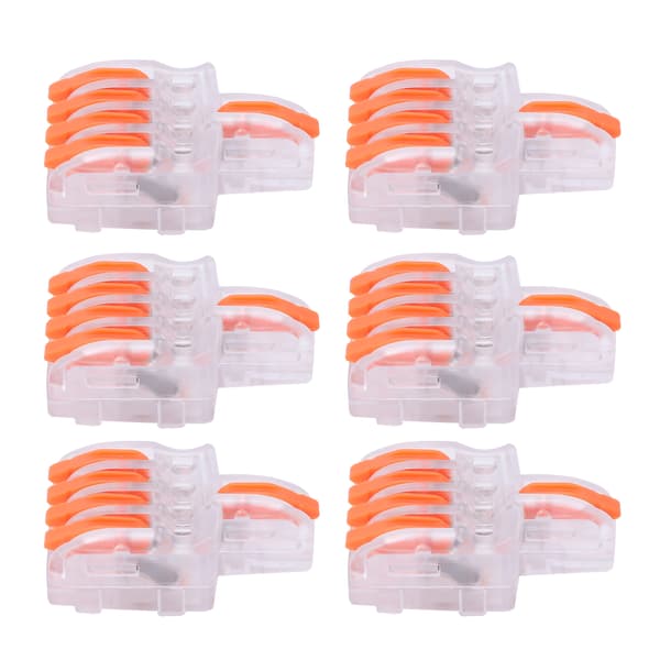 20 st trådsnabbkoppling T-typ 1 in 4 ut kopplingsplint för elektrisk styrning (orange)