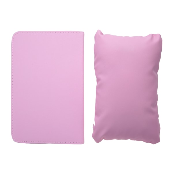 Pehmeä PU-nahka irrotettava pestävä käsitukityyny + taitettava manikyyripöytämatto vaaleanpunainen
