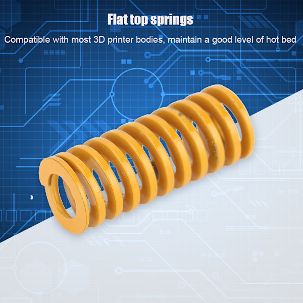 50 st 10x25mm legeringsstål gul plan topp varm bädd form fjäder 3D skrivartillbehör