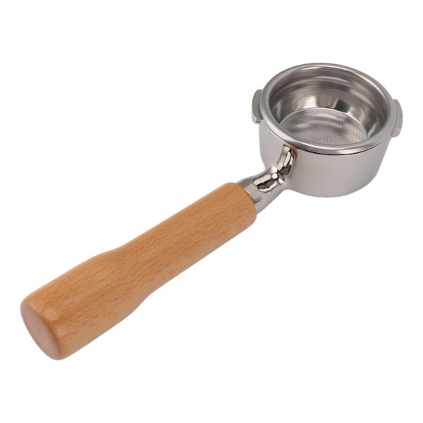 58mm Pohjaton Portafilter kahdelle korvalle, massiivinen puukahva, kahviportafilteri GAGGIA:lle, BABY:lle, CLASSIC C1:lle, pähkinänruskea