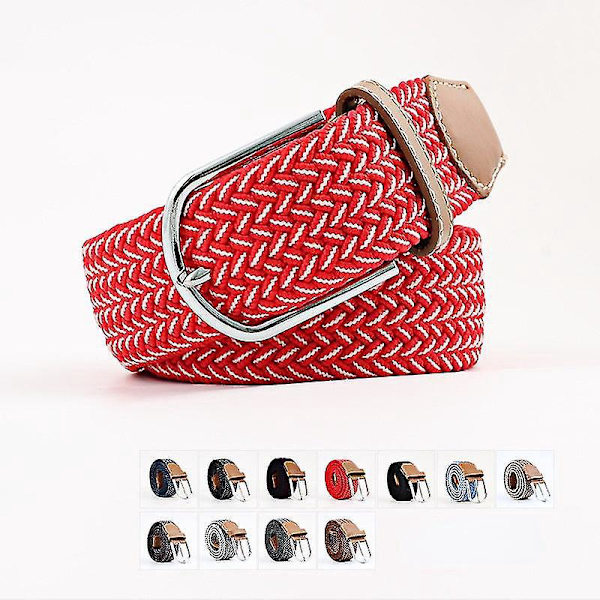 Casual Stretch Woven Elastisk Midjeband Bälte för Män och Kvinnor Rose 107cm
