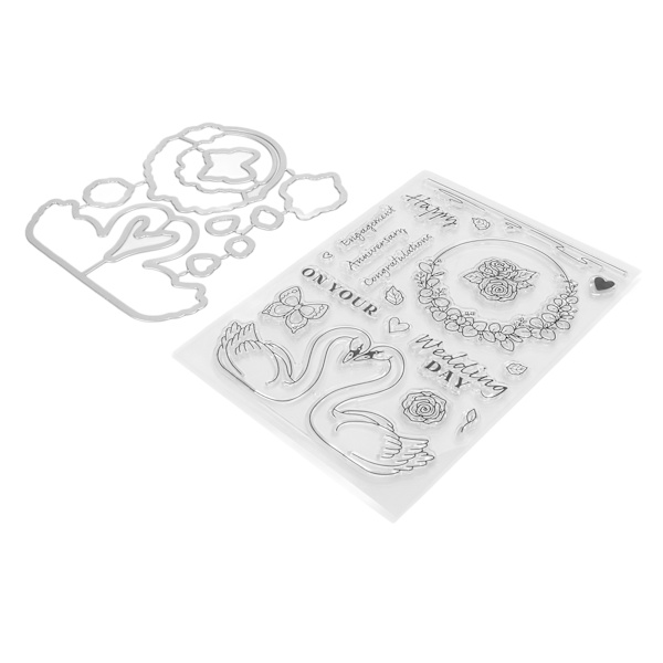 Klare stempler Gjennomsiktig Valentinsdag-tema TPR Karbonstål Gjenbrukbart DIY Easy Carving Pregeverktøy for konvolutter