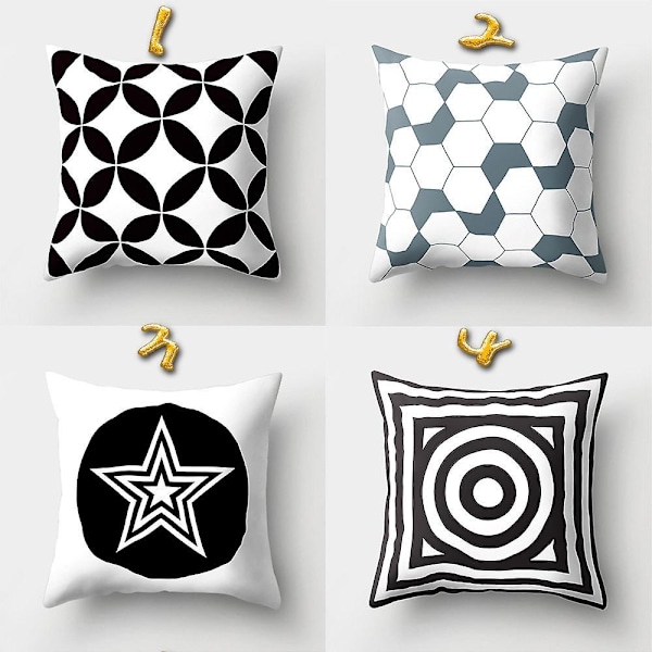 Sett med 16 stk Putetrekk Enkle Firkantede Putetrekk Dekorasjon for Sofa Stue Soverom Kontor 45x45cm