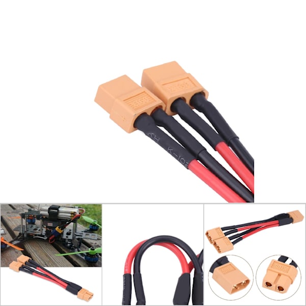 XT60 rinnakkaisakun liitinsovitin 14AWG kaapeli RC Lipo 1 naaras - 2 uros 1 Female to 2 Male