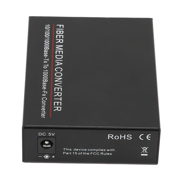 Fiber Transceiver TBC‑MC3600E‑SFP Fuld Duplex Halv Duplex Gigabit Fiberoptisk Router med Stik til Strømforsyning 100‑240VAU Stik