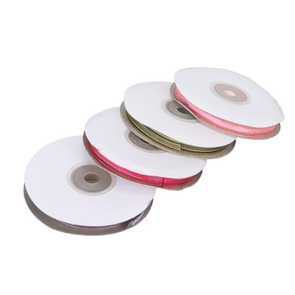 4 st transparenta chiffongband i polyester som inte bleknar, satinband för presentaskar, 9 mm
