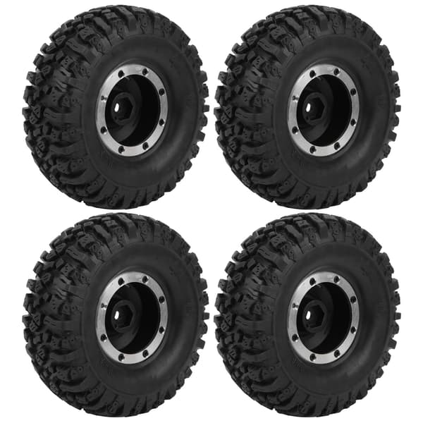 4 stk. 1,9 tommer RC Crawler-hjul med aluminiumslegeringsnav til 1/10 RC Crawler, sort