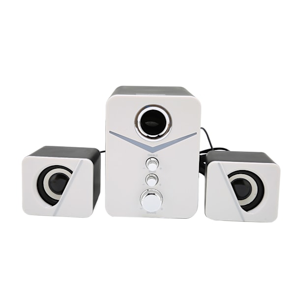 D-221 Bluetooth-högtalare för datorer med djup bas, 2.1-kanals minihögtalare för stationära datorer, bröllopsfest, vit