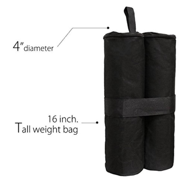Black Flag ballastvægte, sæt med 4, ballast til telte, skal fyldes med sand, sten, 10 kg pr. fod