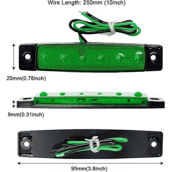 2 Pak LED Indvendige Bådlys, Utility Slim Strip Bar Lys Passer til Courtesy Belysning Cockpit Lys Navigationslys Grøn