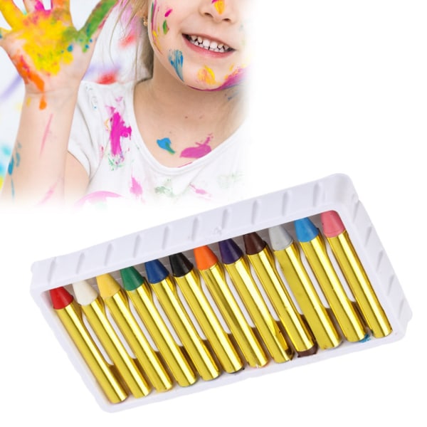 12 färger Kroppsansiktsmålarpinnar Crayons Set Färgglad målningspenna